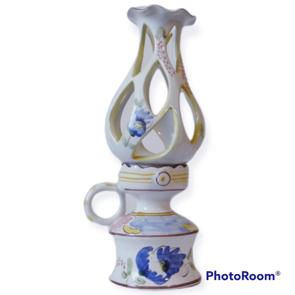 Ceramic Lamp,Hand made and painted in Portugal , Collection piece
